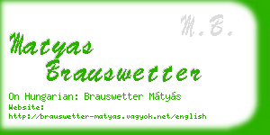 matyas brauswetter business card